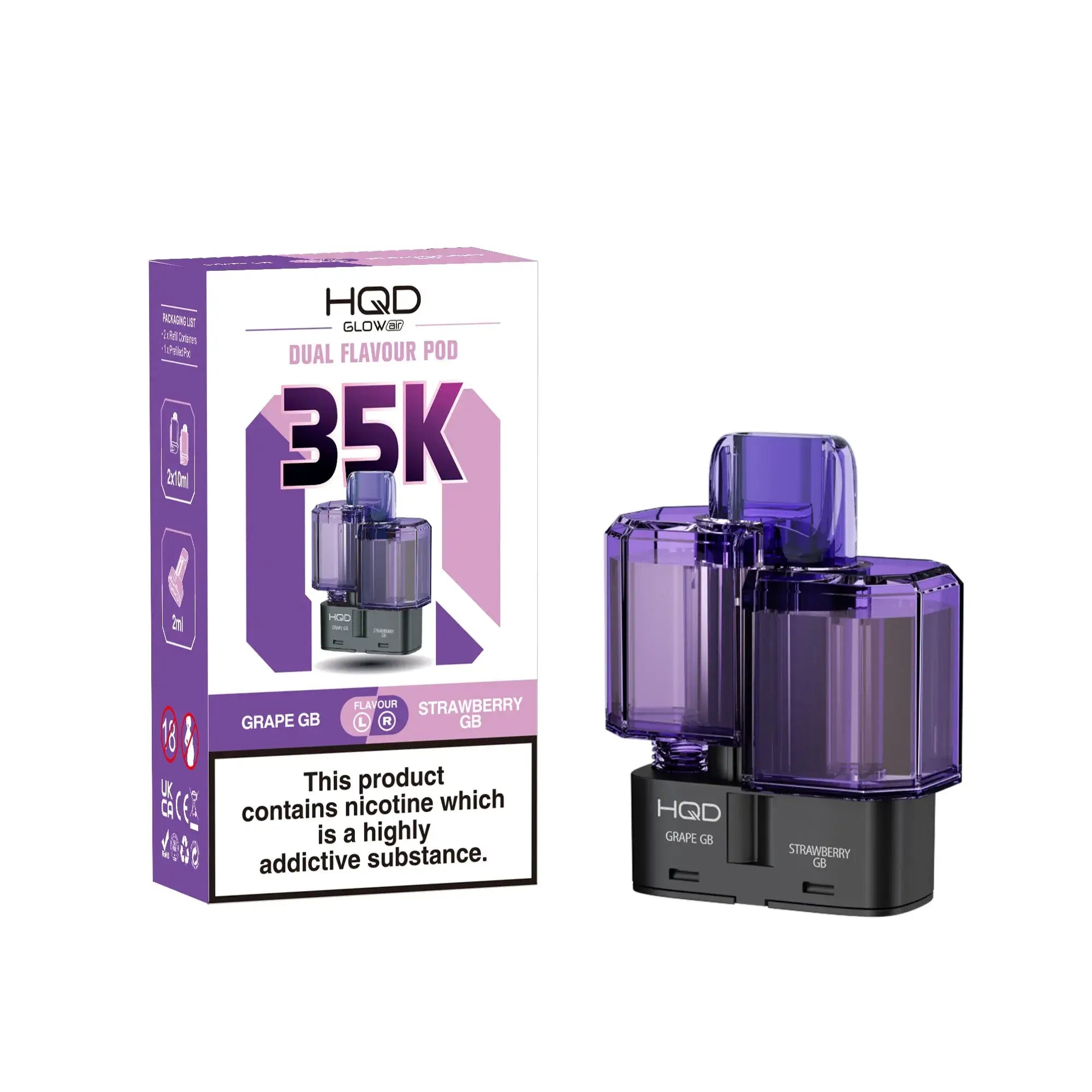 HQD Glow Air 35K Prefilled Replacement Pods - Box of 5