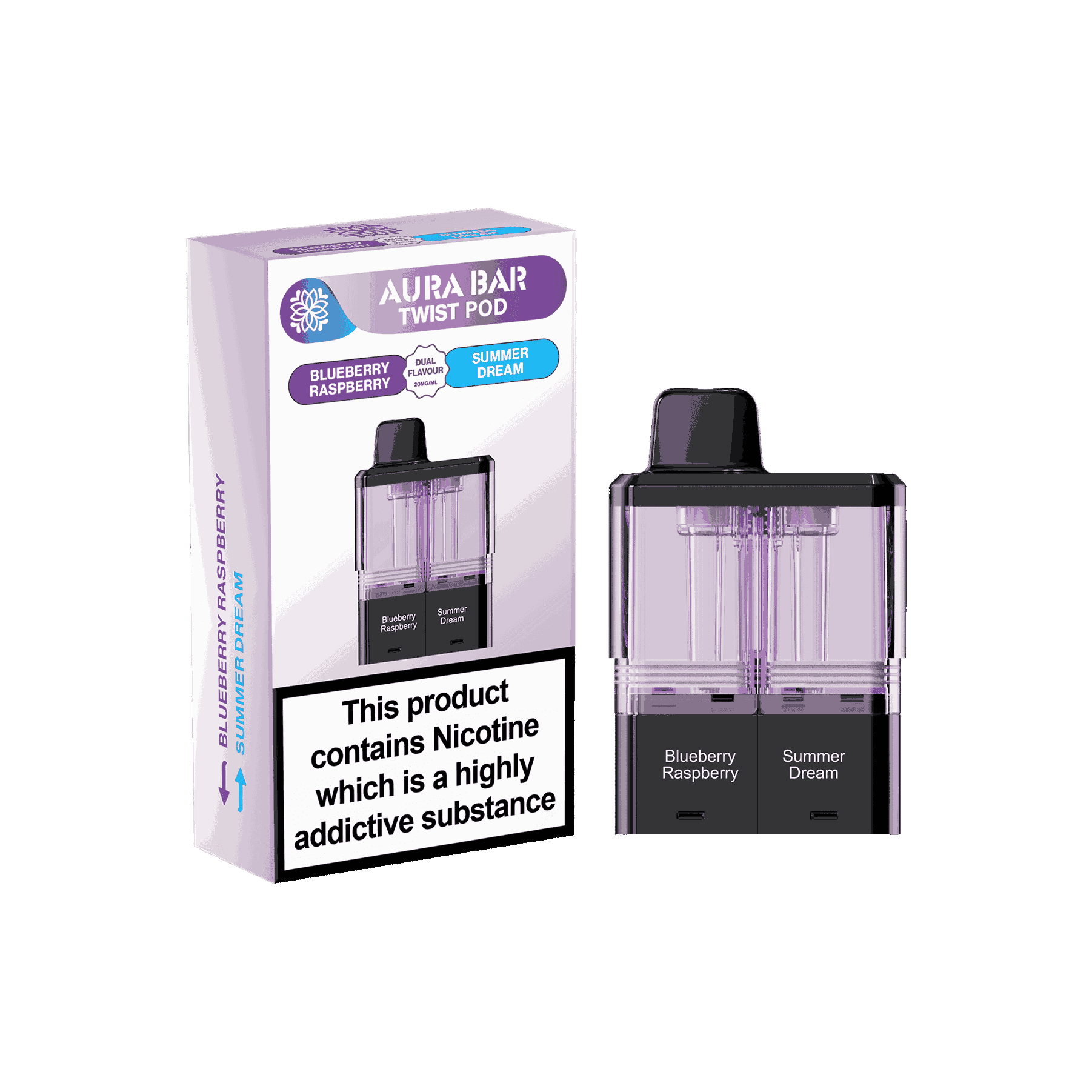 Aura Bar Twist 40k Replacement Pods - Pack of 5 Available In Dual Flavour