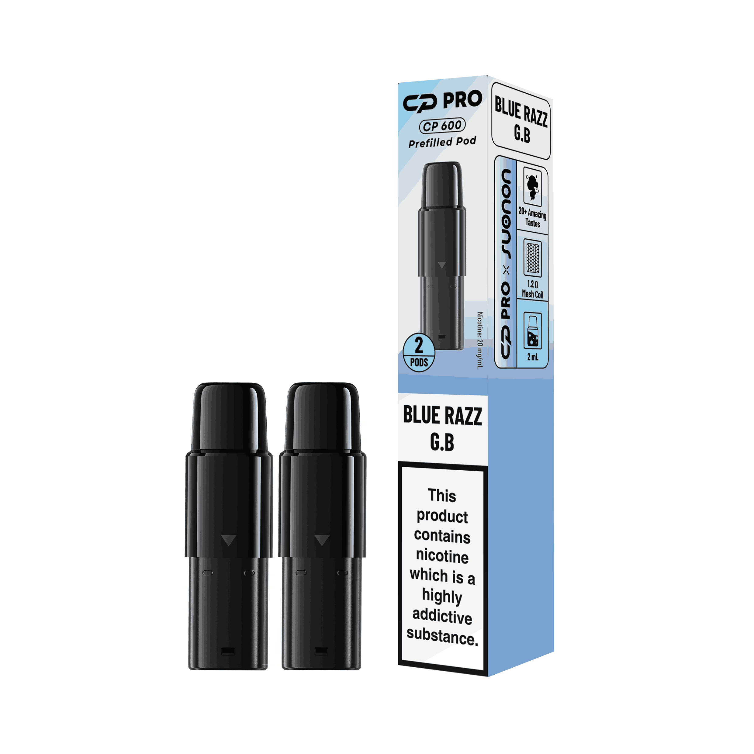CP Pro 600 Prefilled Pods Pack-of-2 - with Blue Razz GB flavour
