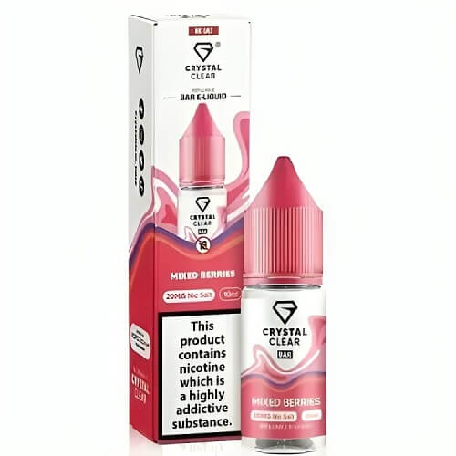 Crystal Clear Nic Salt 10ml Pack of 10, Mixed Berries Flavour 