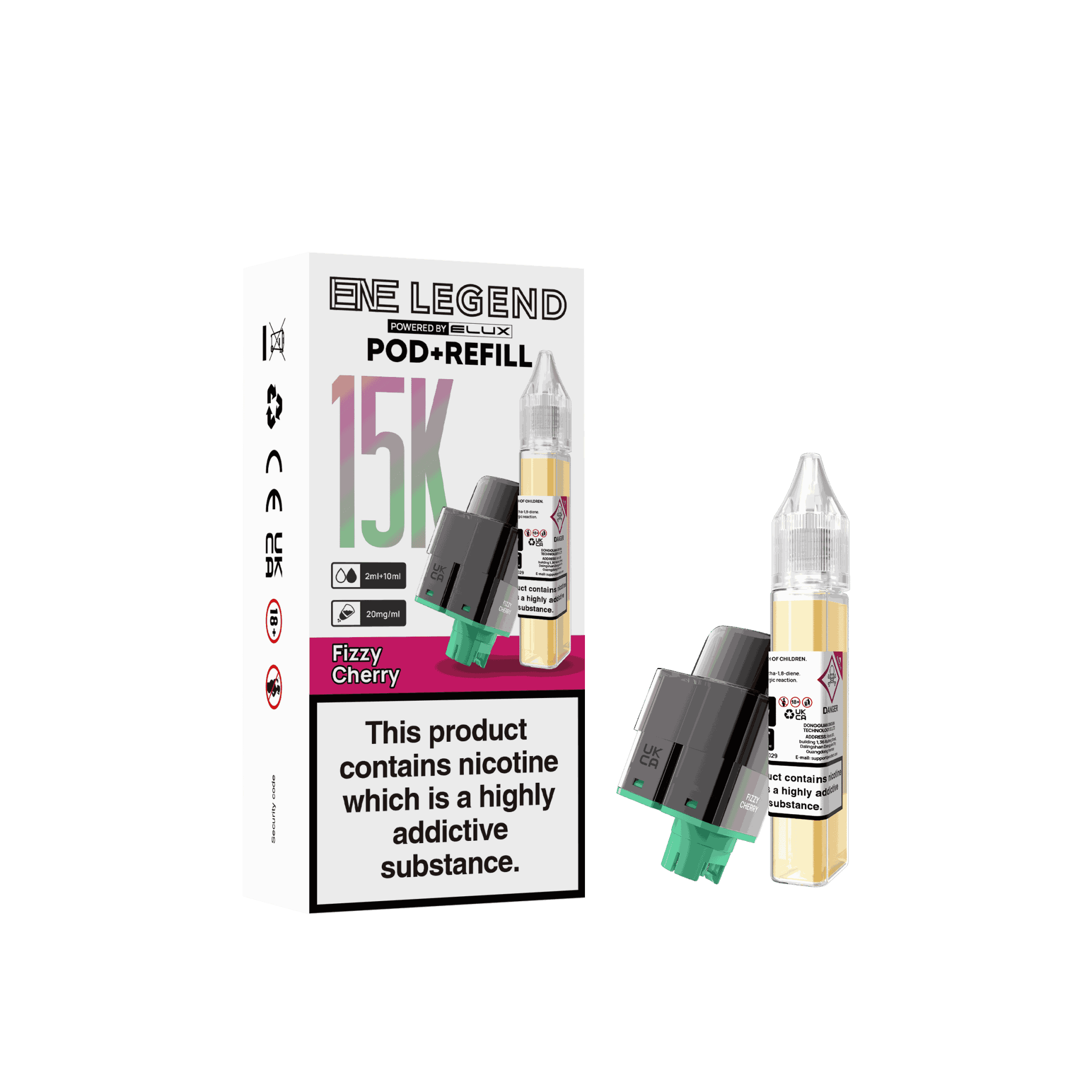 Elux ENE Legend 15k Replacement Pods Pack of 5 - Wholesale Price ! with Fizzy Cherry flavour