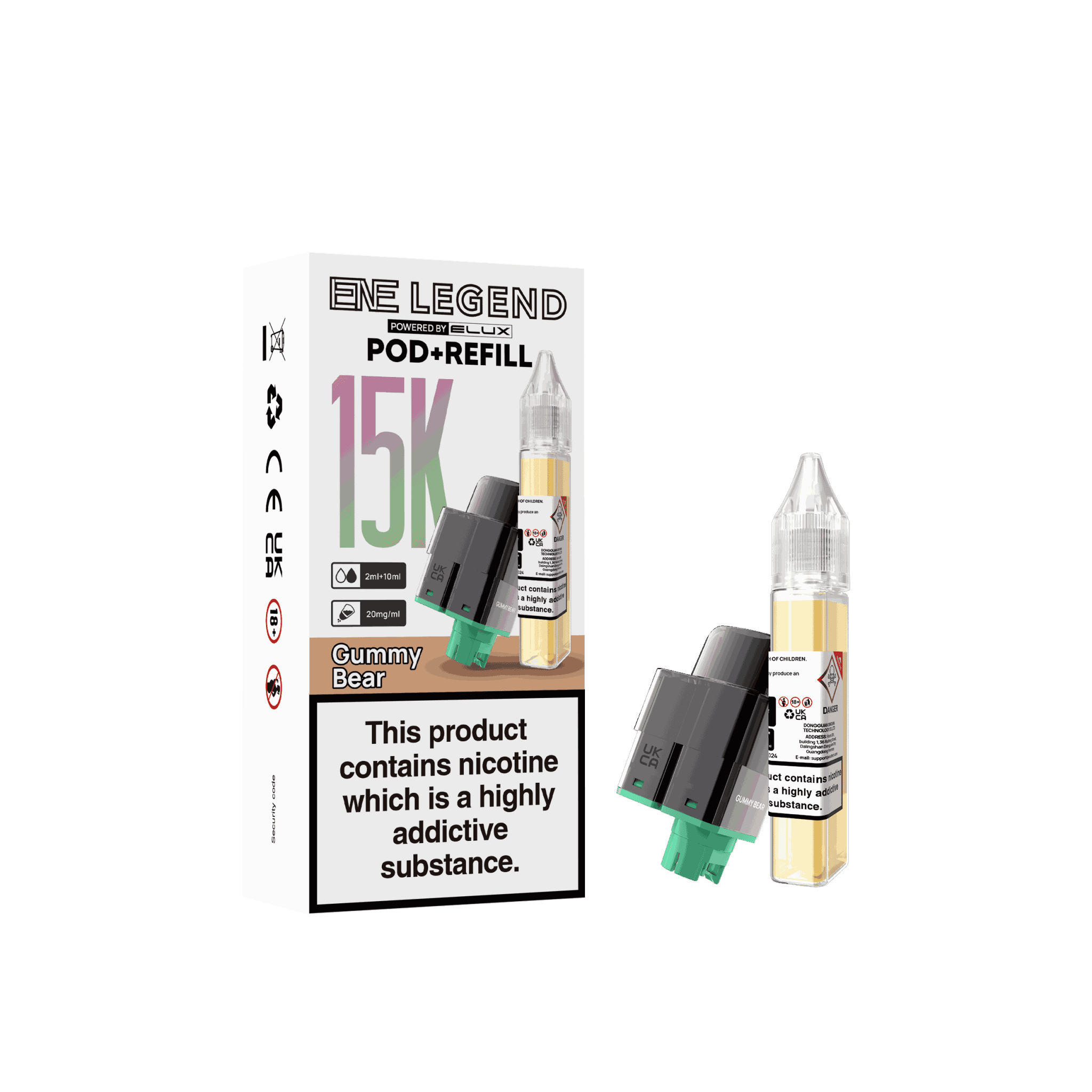 Elux ENE Legend 15k Replacement Pods Pack of 5 - Wholesale Price ! with Gummy Bear flavour