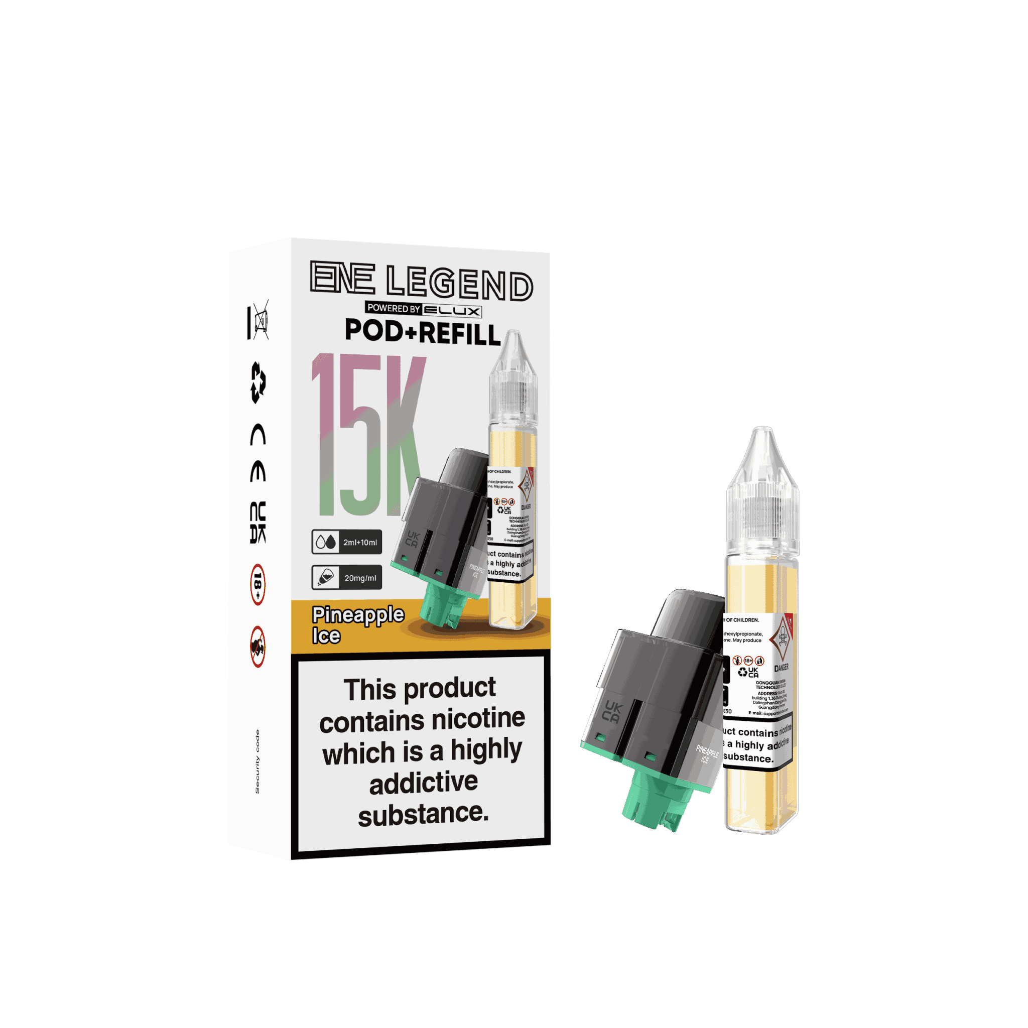 Elux ENE Legend 15k Replacement Pods Pack of 5 - Wholesale Price ! with Pineapple Ice flavour