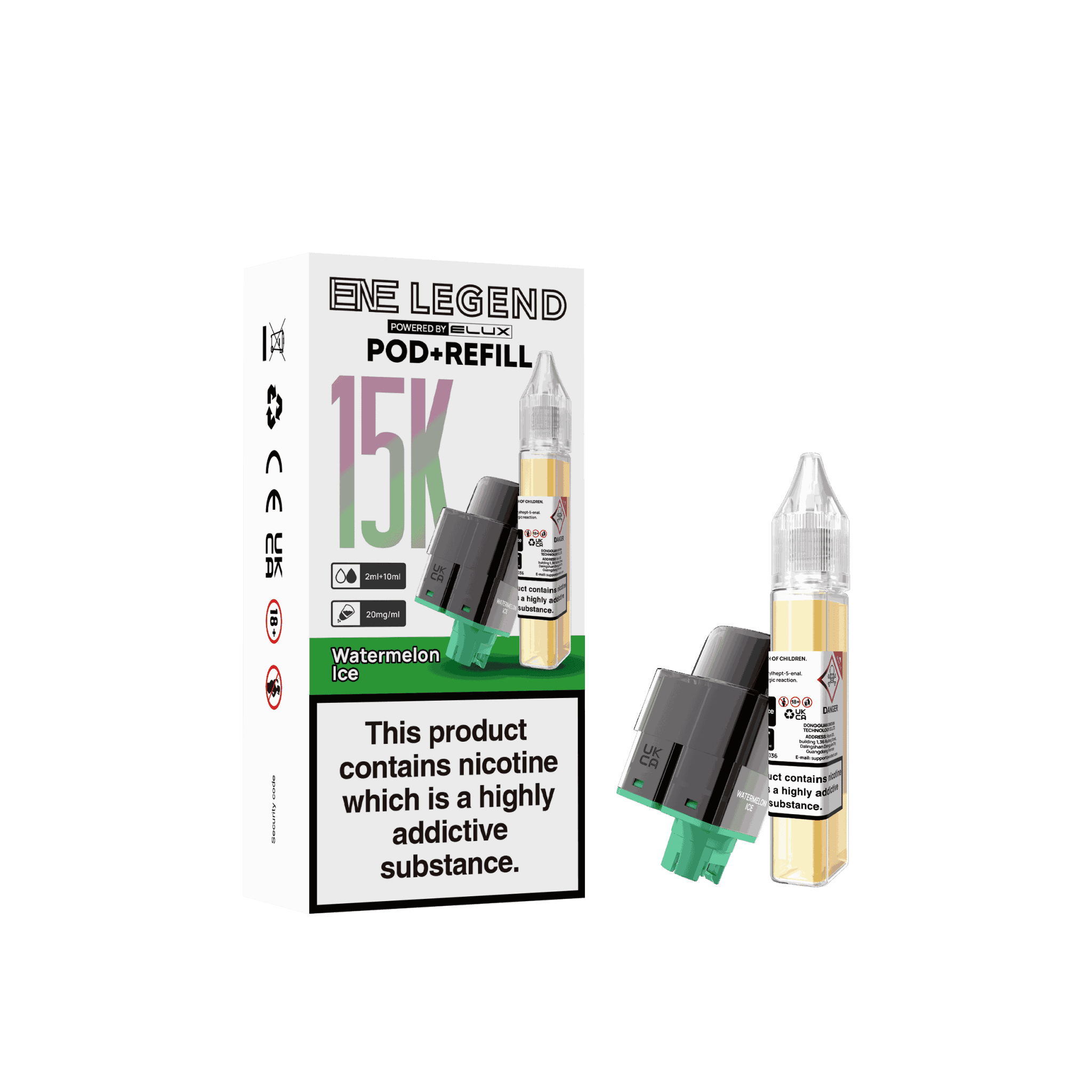 Elux ENE Legend 15k Replacement Pods Pack of 5 - Wholesale Price ! with Watermelon Ice flavour