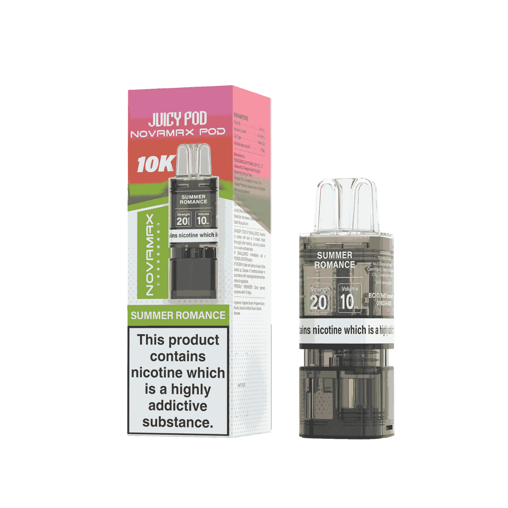 Juicy Pod Novamax 10k Replacement Pods, Summer Romance Flavour