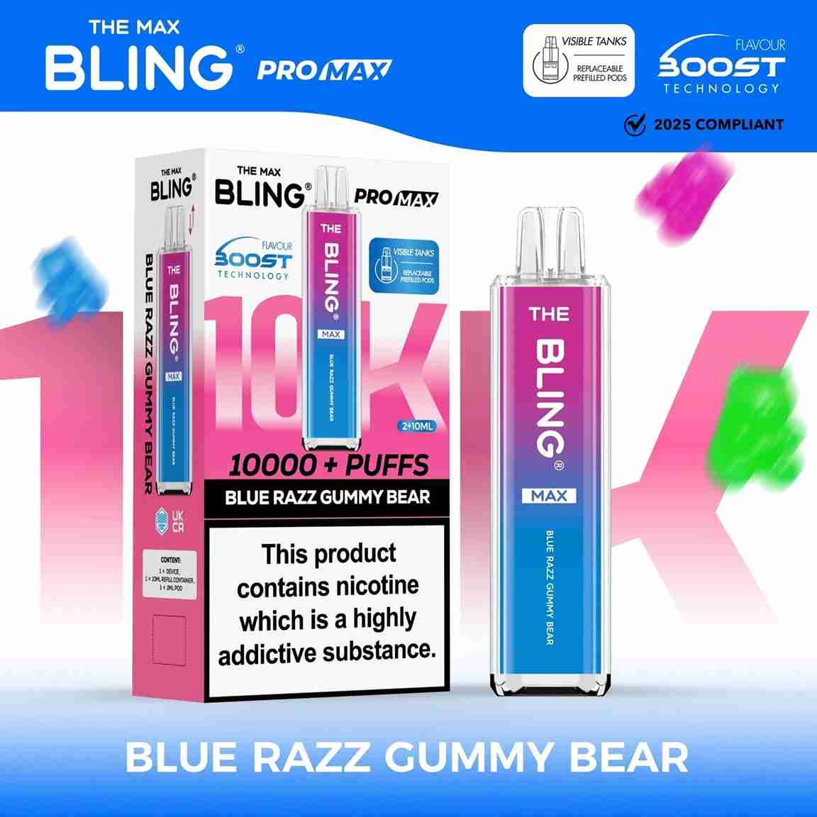 The Crystal Bling Max 10K Prefilled Pod Kit - Box of 5